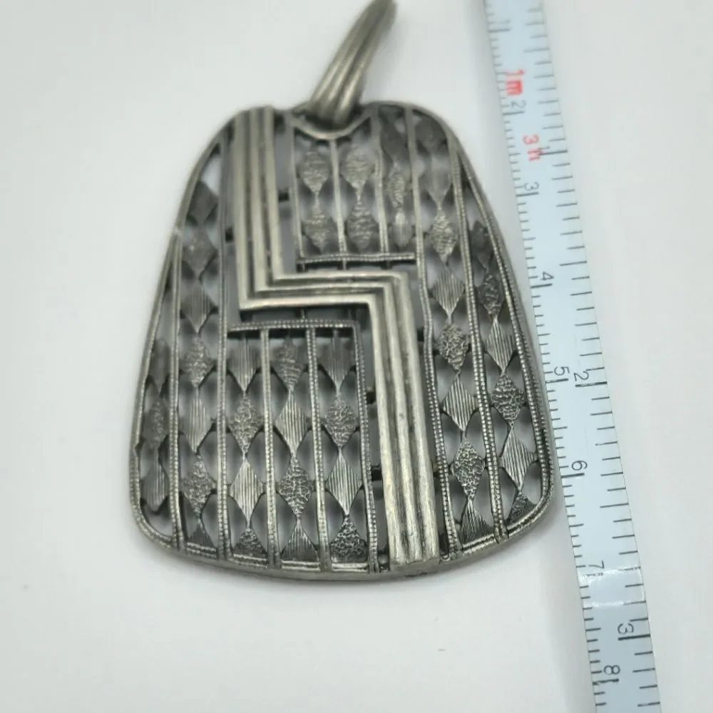 Vintage Silver Trifari Geometric pendant